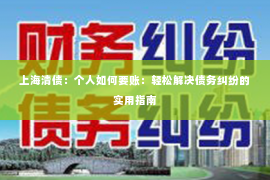 上海清债：个人如何要账：轻松解决债务纠纷的实用指南