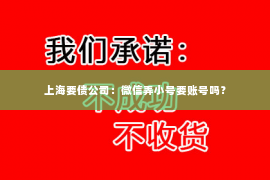 上海要债公司：微信弄小号要账号吗？
