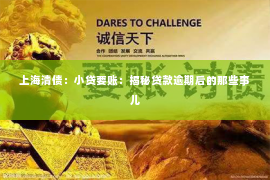 上海清债：小贷要账：揭秘贷款逾期后的那些事儿
