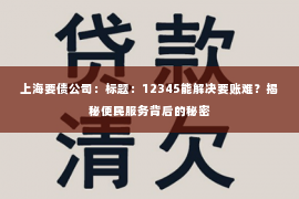 上海要债公司：标题：12345能解决要账难？揭秘便民服务背后的秘密