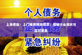 上海收账：上门催收网贷借款：揭秘行业现状与应对策略