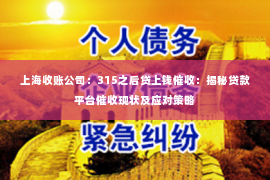 上海收账公司：315之后贷上钱催收：揭秘贷款平台催收现状及应对策略