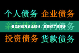 安徽讨债方式全解析，看看你了解多少！