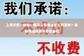 上海讨债：标题：催收公司电话怎么找到我？揭秘电话追踪背后的秘密