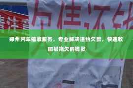 郑州汽车催收服务，专业解决违约欠款，快速收回被拖欠的钱款