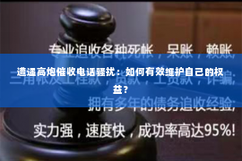 遭遇高炮催收电话骚扰：如何有效维护自己的权益？