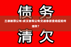 三都要数公司:武汉要帐公司交通事故索赔应如何维权？