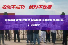 南海追账公司:讨债团队拓展建设申请冻结嘉跃亭2.5亿财产