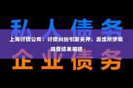 上海讨债公司：讨债纠纷引发关押，派出所涉案调查结果揭晓