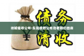 项城催收公司:东莞收数公司劝老赖们回岸