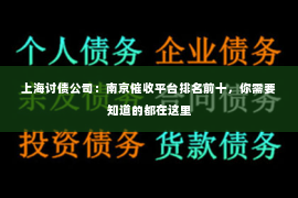 上海讨债公司：南京催收平台排名前十，你需要知道的都在这里