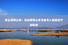 蒙山清债公司：深圳清债公司为委托人追回百万材料款