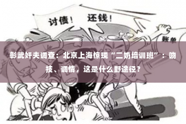 彰武奸夫调查：北京上海惊现“二奶培训班”：吻技、调情，这是什么野途径？