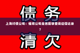 上海讨债公司：催收公司是否能够查询征信记录？