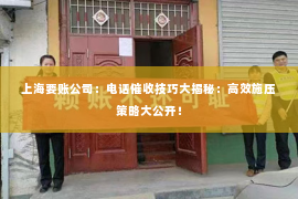 上海要账公司：电话催收技巧大揭秘：高效施压策略大公开！