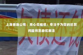 上海要账公司：用心花催收：专注于为您的还款问题找到最优解法
