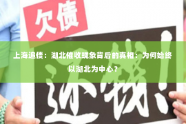 上海追债：湖北催收现象背后的真相：为何始终以湖北为中心？