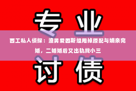 西工私人侦探：渣男爱因斯坦甩掉原配与嫡亲完婚，二婚婚后又出轨找小三