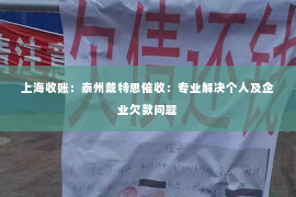 上海收账：泰州戴特思催收：专业解决个人及企业欠款问题