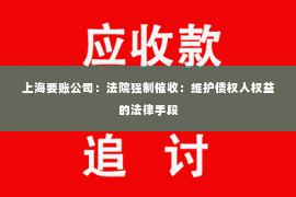 上海要账公司：法院强制催收：维护债权人权益的法律手段