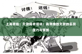 上海收账：欠款催收培训：高效挽回欠款的实战技巧与策略