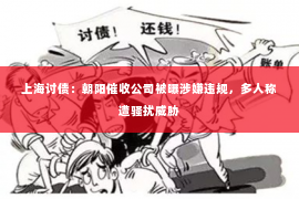 上海讨债：朝阳催收公司被曝涉嫌违规，多人称遭骚扰威胁