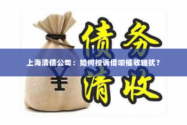 上海清债公司：如何投诉借呗催收骚扰？