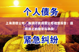 上海清债公司：曲靖讨债调查公司调查报告：追债路上的艰辛与挑战