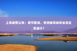 上海要债公司：春节期间，快贷催收服务是否正常进行？