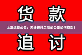 上海追债公司：无法追讨欠款的公司如何应对？