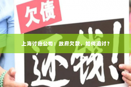 上海讨账公司：政府欠款，如何追讨？