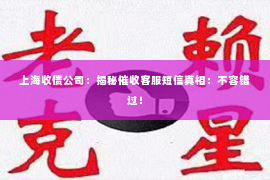 上海收债公司：揭秘催收客服短信真相：不容错过！