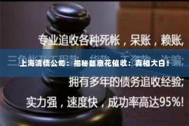 上海清债公司：揭秘随意花催收：真相大白！