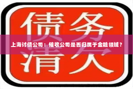 上海讨债公司：催收公司是否归属于金融领域？