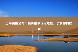 上海要债公司：投诉催收诉讼短信，了解你的权利