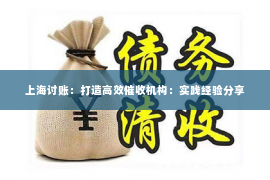 上海讨账：打造高效催收机构：实践经验分享