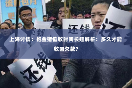 上海讨债：抱金猪催收时间长短解析：多久才能收回欠款？