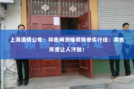 上海追债公司：抨击网贷催收狗恶劣行径：毒舌斥责让人汗颜！