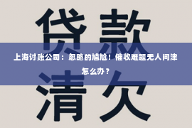 上海讨账公司：忽略的尴尬！催收难题无人问津怎么办？