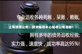上海清债公司：微贷催收中心催收公司揭秘！