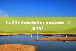 上海清债：应聘网贷催收员：如何高效催收，化解风险？
