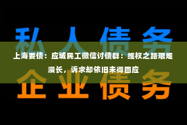 上海要债：应城民工微信讨债群：维权之路艰难漫长，诉求却依旧未得回应