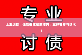 上海追债：保险催收高效技巧：掌握节奏与话术！