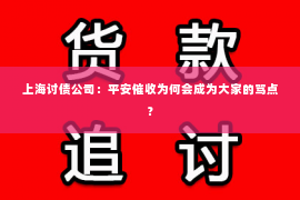 上海讨债公司：平安催收为何会成为大家的骂点？