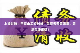 上海讨账：平顶山工资纠纷，欠薪者苦等无果，寻求合法维权！