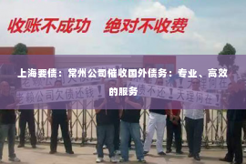 上海要债：常州公司催收国外债务：专业、高效的服务