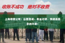上海收债公司：山西晋成：专业讨债，快速追回您的欠款！