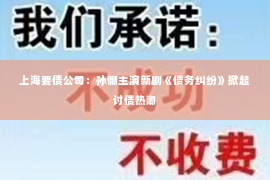上海要债公司：孙俪主演新剧《债务纠纷》掀起讨债热潮