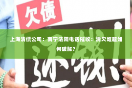 上海清债公司：南宁法院电话催收：清欠难题如何破解？