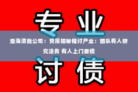 澄海清账公司：党报揭秘催讨产业：团队有人研究法务 有人上门要债